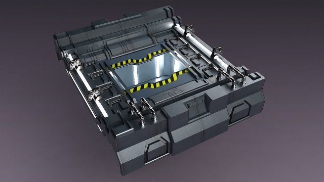 Science Fiction Strobe work platform capsule cabin deck Model 3D .c4d .max .obj .3ds .fbx .stl .blend 