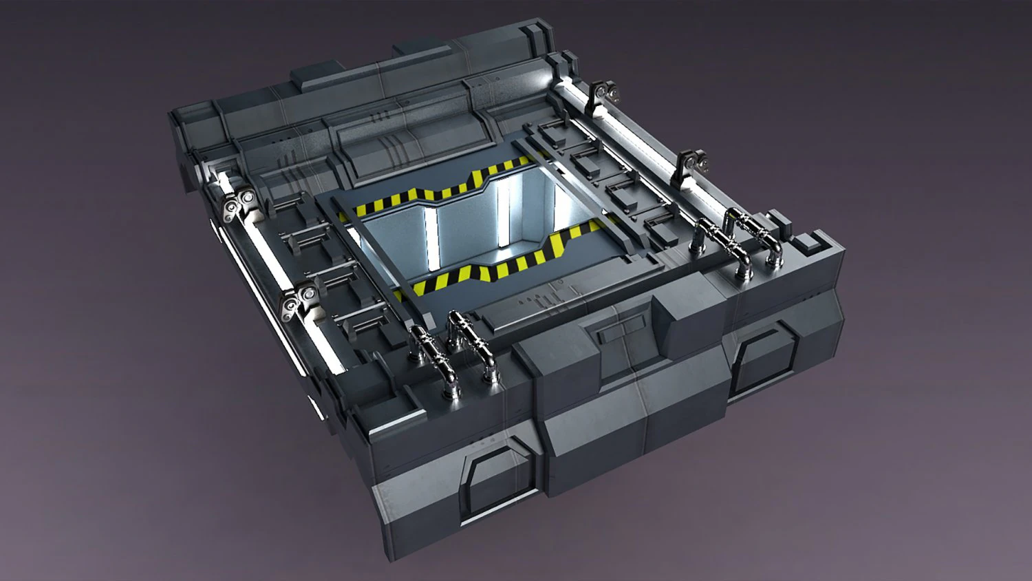 Science Fiction Strobe work platform capsule cabin deck 3D Model .c4d .max .obj .3ds .fbx .stl .blend