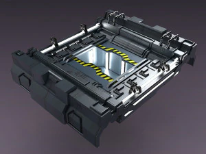 Science Fiction Strobe work platform capsule cabin deck 3D Model