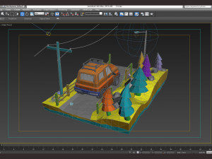 Cartoon car LowPoly suv Origami cars Modelo 3D