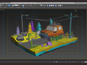 Cartoon car LowPoly suv Origami cars Modelo 3D