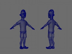 Male players athletes Football player animated characters punk Model 3D