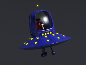 Cartoons saucers ships flying machines round UFO cockpits Modello 3D