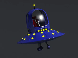Cartoons saucers ships flying machines round UFO cockpits 3D Model