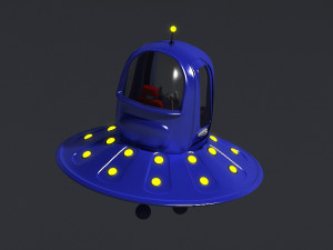 Cartoons saucers ships flying machines round UFO cockpits Modello 3D