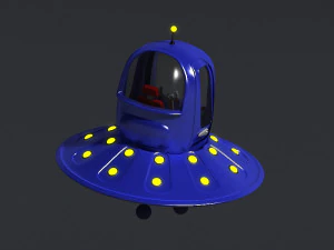 Cartoons saucers ships flying machines round UFO cockpits 3D Model