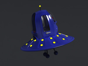 Cartoons saucers ships flying machines round UFO cockpits Modello 3D