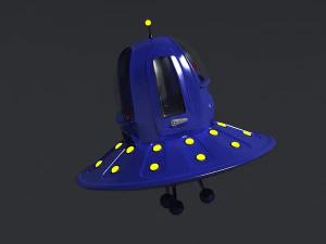 Cartoons saucers ships flying machines round UFO cockpits 3D Model