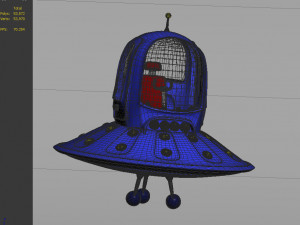 Cartoons saucers ships flying machines round UFO cockpits Modello 3D
