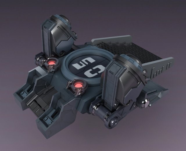 Sci-fi strobe capsule cabin deck console elevator shaft future 3D मॉडल .c4d .max .obj .3ds .fbx .stl .blend