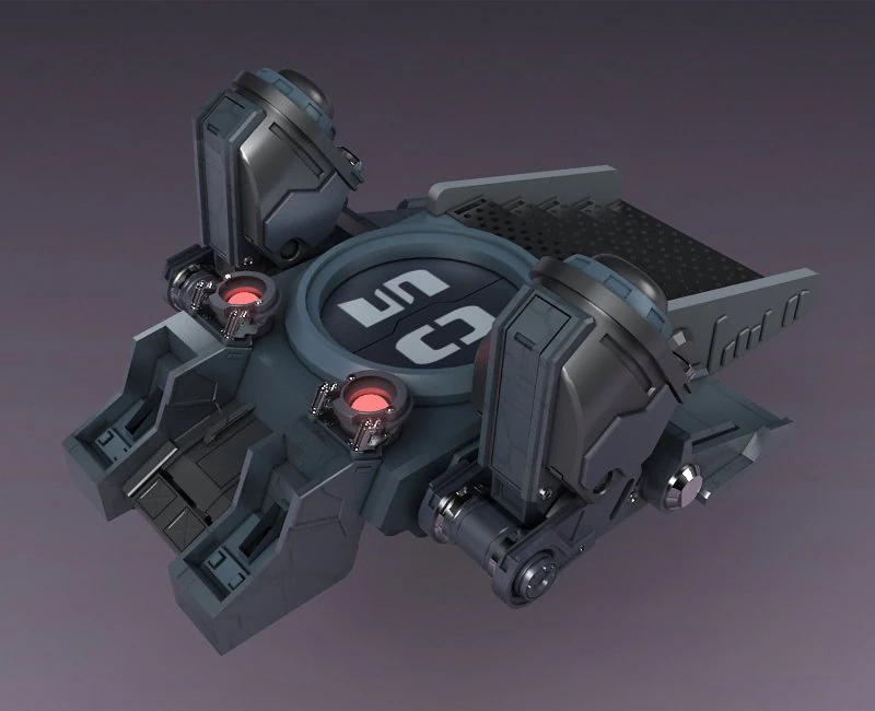 Sci-fi strobe capsule cabin deck console elevator shaft future 3D Model .c4d .max .obj .3ds .fbx .stl .blend