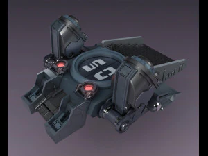 Научно-фантастическая стробоскопическая капсула, кабина, палубная консоль, шахта лифта, будущее 3D Модель