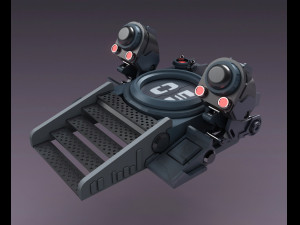 Sci-fi strobe capsule cabin deck console elevator shaft future 3D मॉडल