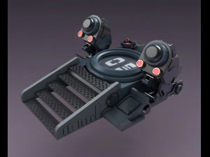 Sci-fi strobe capsule cabin deck console elevator shaft future 3D Model
