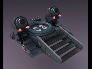 Sci-fi strobe capsule cabin deck console elevator shaft future 3D Model