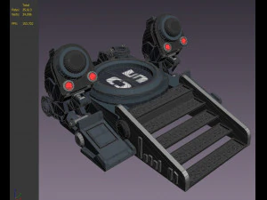 Sci-fi strobe capsule cabin deck console elevator shaft future 3D Model