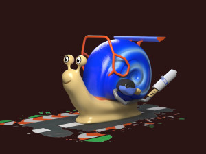Cartoon Snail Mollusk toon car 3D 모델