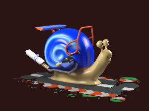 Cartoon Snail Mollusk toon car 3D 模型
