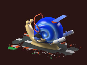 Cartoon Snail Mollusk toon car 3D 模型