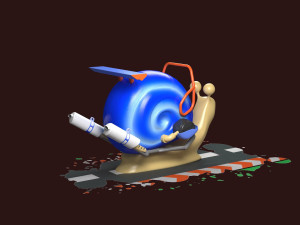 Cartoon Snail Mollusk toon car 3D 模型