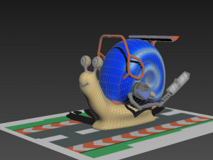 Cartoon Snail Mollusk toon car 3D 模型