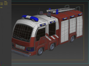 Cartoon fire engine q version of the car animated toys 3D मॉडल