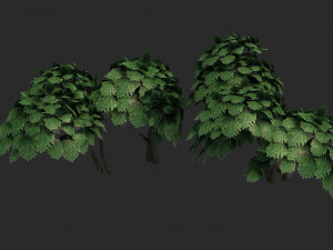 Cartoon Small Tree Bush Grass Bush plant ancient woods 3D Модель
