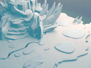 Мультяшные пруды, озера, парк с листьями лотоса, водные объекты Лотос 3D Модель