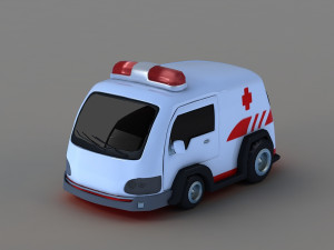 Cartoon ambulance q cartoon toy car 3Dモデル