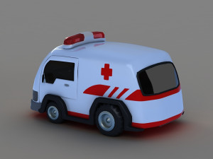 Cartoon ambulance q cartoon toy car 3Dモデル