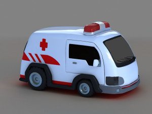 Cartoon ambulance q cartoon toy car 3Dモデル