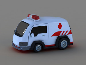 Cartoon ambulance q cartoon toy car 3Dモデル