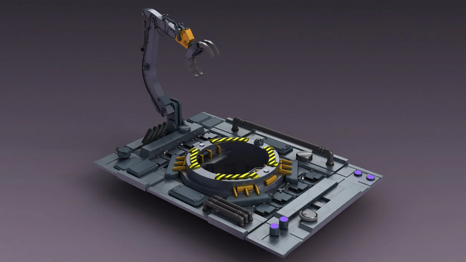 Sci-fi strobe capsule cabin deck Mechanical Arm 3D Model .c4d .max .obj .3ds .fbx .stl .blend 