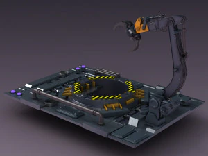 Sci-fi strobe capsule cabin deck Mechanical Arm 3D Model
