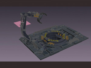 Sci-fi strobe capsule cabin deck Mechanical Arm 3D Model