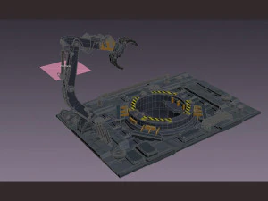Sci-fi strobe capsule cabin deck Mechanical Arm 3D Model