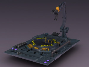Sci-fi strobe capsule cabin deck Mechanical Arm 3D Model
