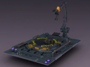 Sci-fi strobe capsule cabin deck Mechanical Arm 3D Model