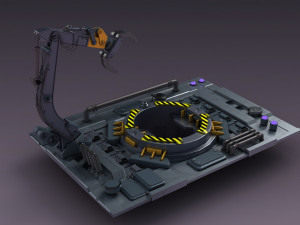 Sci-fi strobe capsule cabin deck Mechanical Arm 3D Model