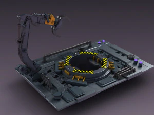 Sci-fi strobe capsule cabin deck Mechanical Arm 3D Model
