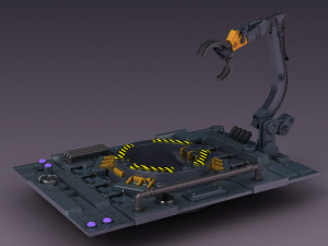 Sci-fi strobe capsule cabin deck Mechanical Arm 3D Model