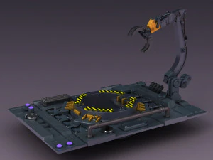Sci-fi strobe capsule cabin deck Mechanical Arm 3D Model