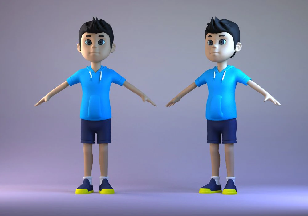 Little Boys students passersby 3D Model .c4d .max .obj .3ds .fbx .stl .blend