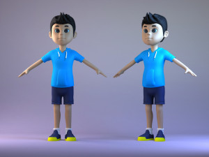 Little Boys students passersby 3D Models