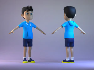 Little Boys students passersby 3D Model