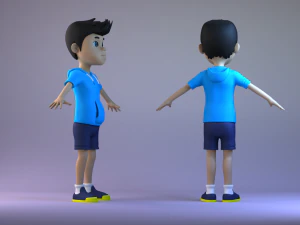 Little Boys students passersby 3D Model