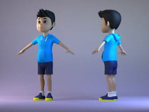Little Boys students passersby 3D Model