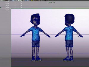 Little Boys students passersby Model 3D