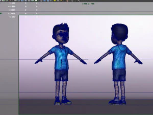 Little Boys students passersby 3D Model