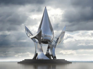 Sculpture statue plaza modern Realistic exterior furniture 3D Model